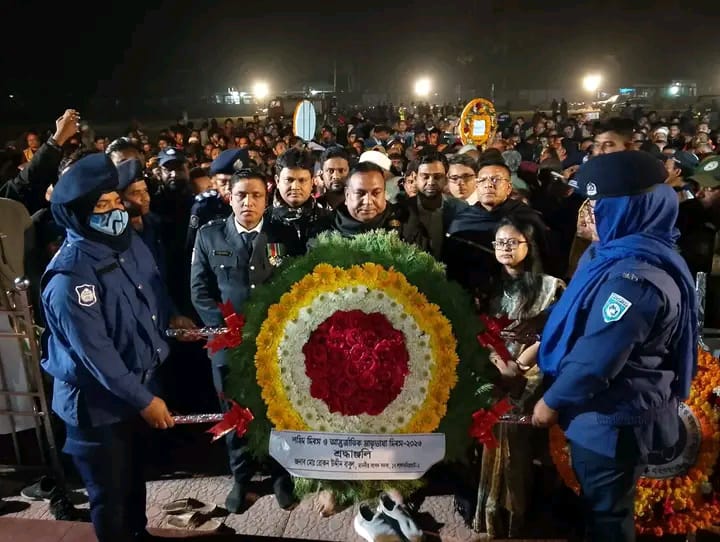 টুষভান্ডার কেন্দ্রীয় শহিদ মিনারে এমপি রোকন উদ্দিন বাবুলের শ্রদ্ধাঞ্জলি