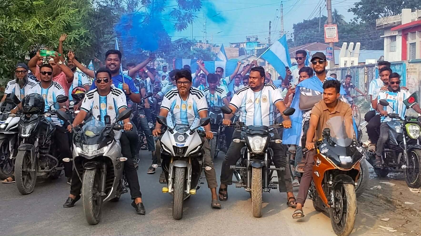 গাইবান্ধায় আর্জেন্টিনা সমর্থকদের মটরসাইকেল র‍্যালি অনুষ্ঠিত