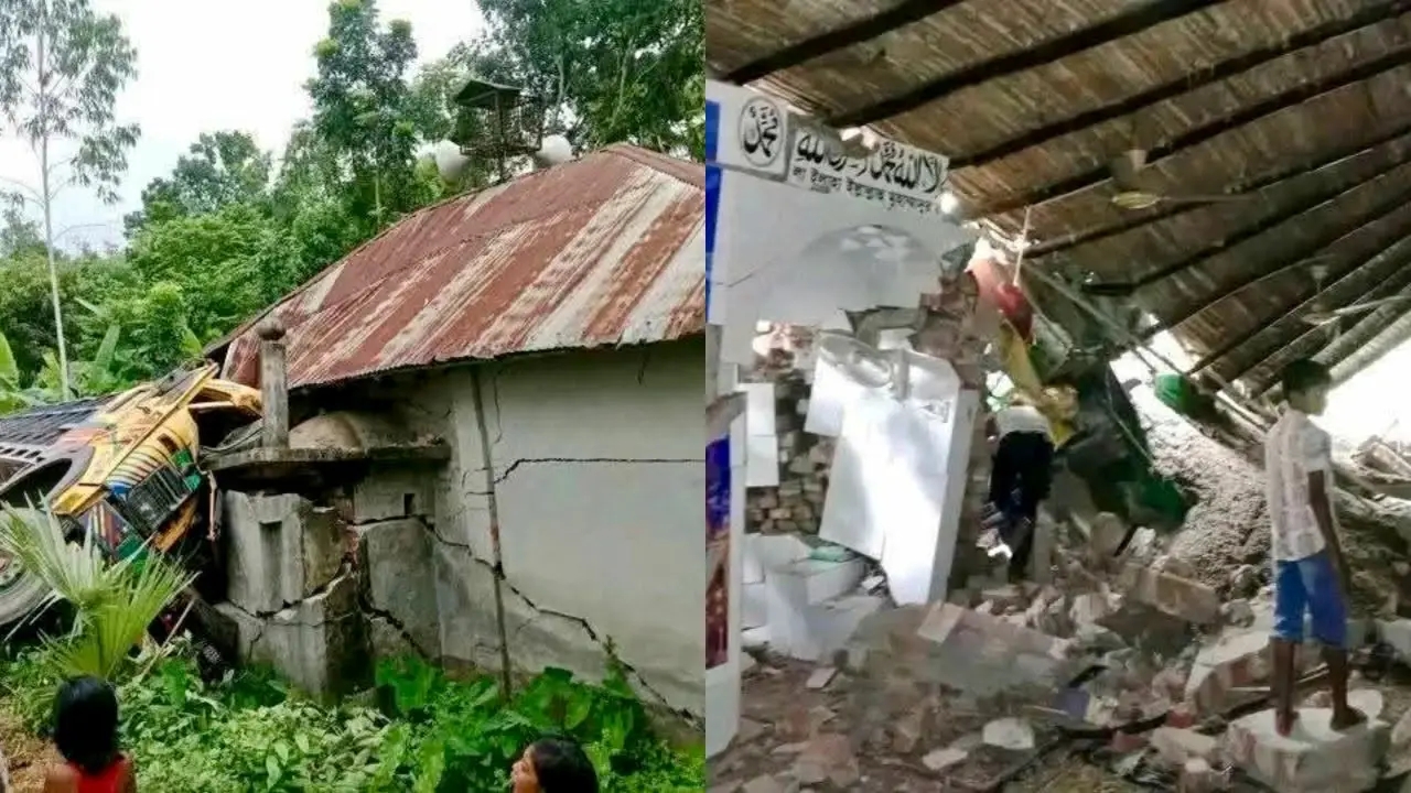 নওগাঁয় নিয়ন্ত্রণ হারিয়ে মসজিদে ট্রাকের ধাক্কা, আহত ২